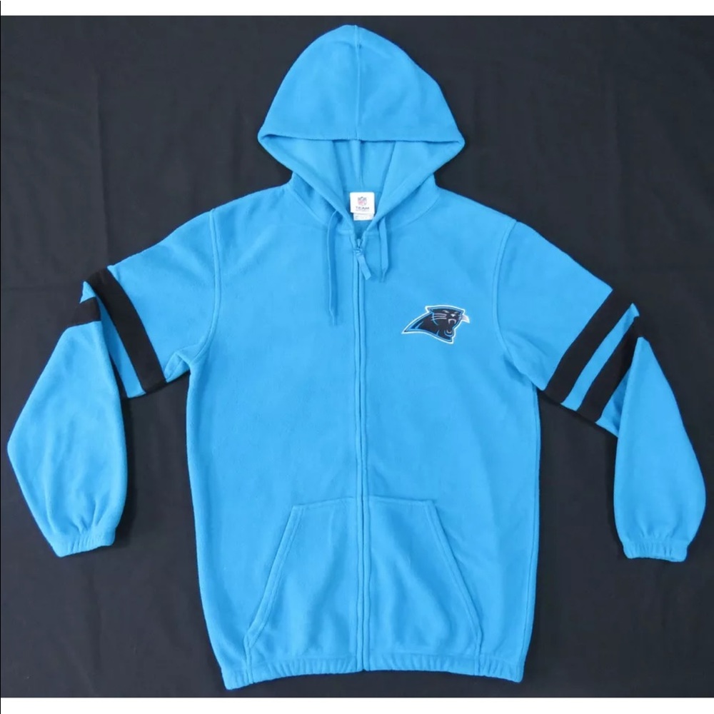 Carolina Panthers NFL Team Football Fleece Mens Hooded Full Zip Jacket M